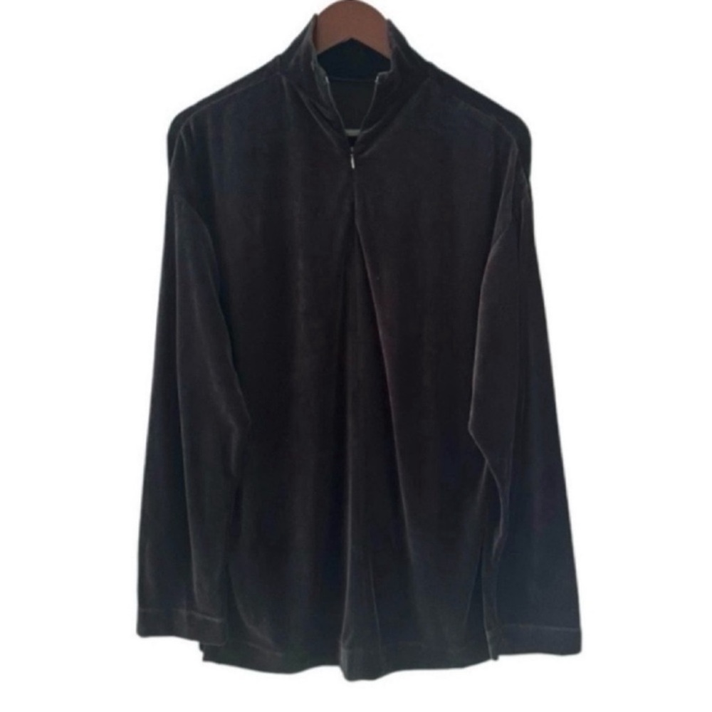 Escada Sport Black Velour Mock Neck Long Sleeve Oversized Pullover Size Small - Picture 7 of 9